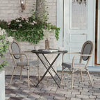 Lot de 2 chaises commerciales Paris tout temps avec accoudoirs et structure métallique - Non applicable