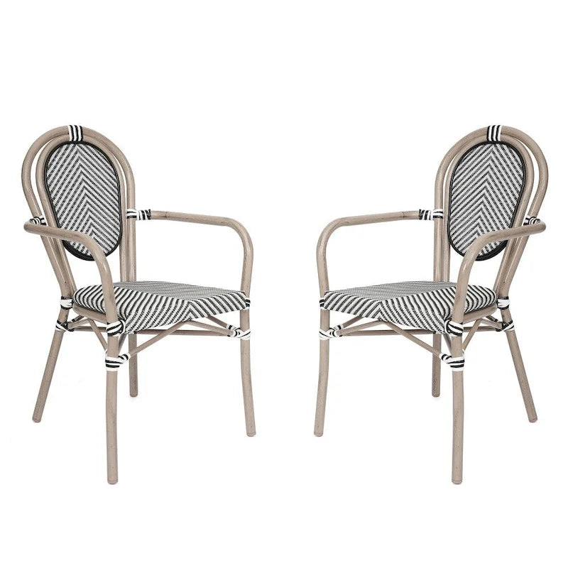 Lot de 2 chaises commerciales Paris tout temps avec accoudoirs et structure métallique - Non applicable