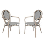 Lot de 2 chaises commerciales Paris tout temps avec accoudoirs et structure métallique - Non applicable
