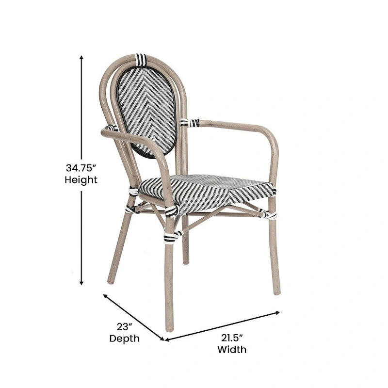 Lot de 2 chaises commerciales Paris tout temps avec accoudoirs et structure métallique - Non applicable