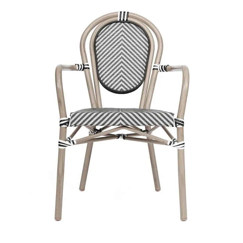 Lot de 2 chaises commerciales Paris tout temps avec accoudoirs et structure métallique - Non applicable