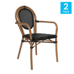 Lot de 2 chaises commerciales Paris tout temps avec accoudoirs et structure métallique - Non applicable
