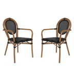 Lot de 2 chaises commerciales Paris tout temps avec accoudoirs et structure métallique - Non applicable