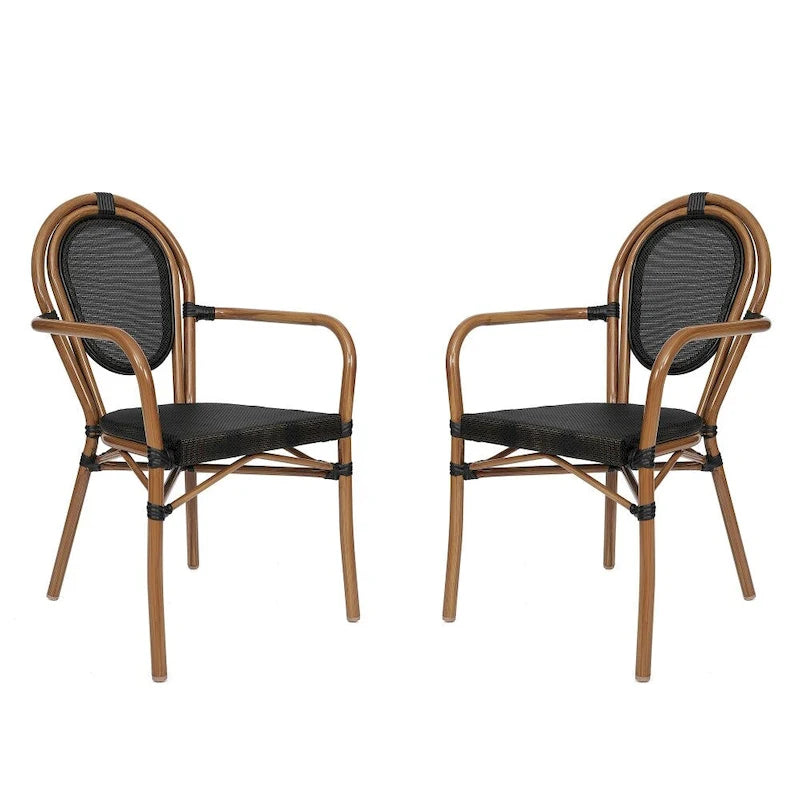 Lot de 2 chaises commerciales Paris tout temps avec accoudoirs et structure métallique - Non applicable