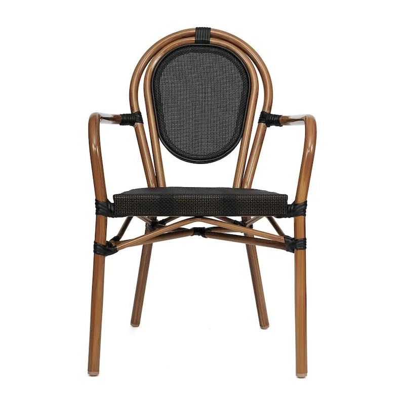 Lot de 2 chaises commerciales Paris tout temps avec accoudoirs et structure métallique - Non applicable