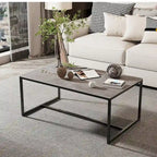 Rectangle Coffee Table Sintered Stone Table for Living Room Office - 39.4x23.6x16.9 inch