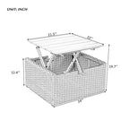 Ensemble de mobilier de jardin 5 pièces, canapé en osier avec coussins épais