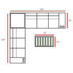 Ensemble de sièges 6 personnes en osier/rotin avec coussins