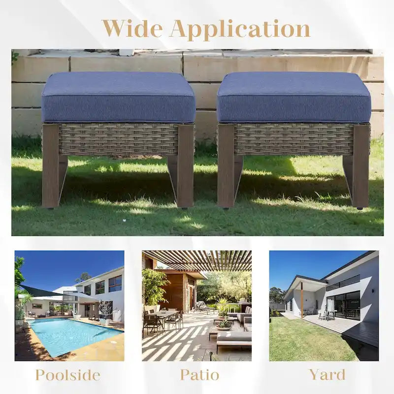 Repose-pieds d'extérieur Gymojoy avec coussins - Gris