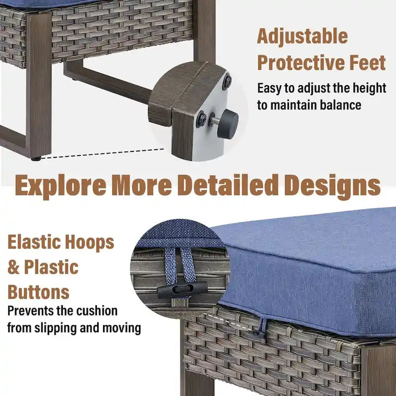 Repose-pieds d'extérieur Gymojoy avec coussins - Gris