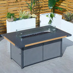 Ensemble de canapé et balancelle de patio en acrylique 4 pièces avec table foyer et barbecue
