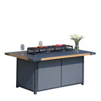 Ensemble de canapé et balancelle de patio en acrylique 4 pièces avec table foyer et barbecue
