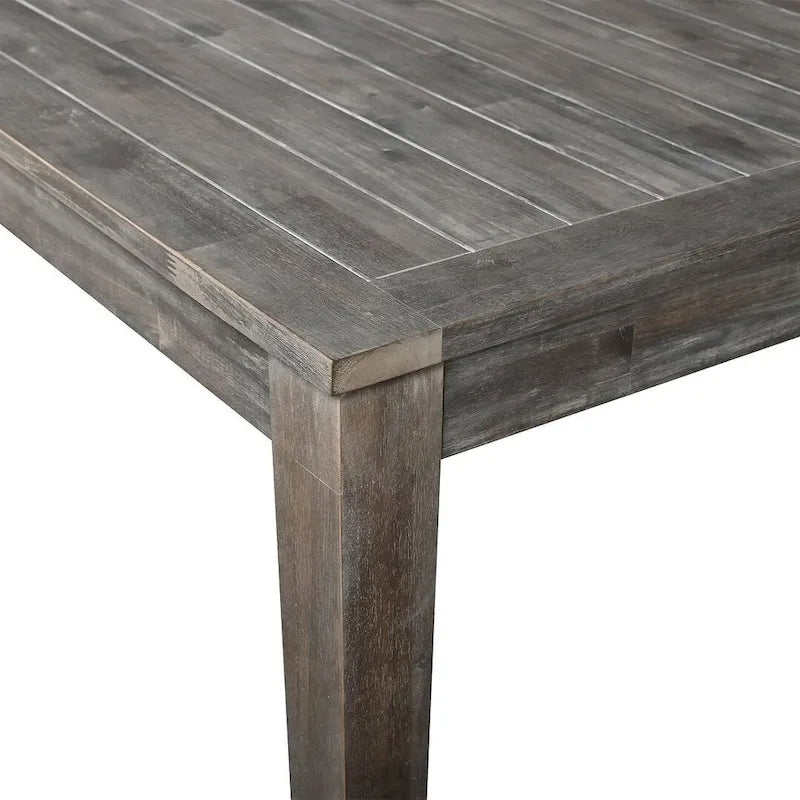 Ensemble de salle à manger d'extérieur 7 pièces, table rectangulaire en bois d'acacia avec chaises