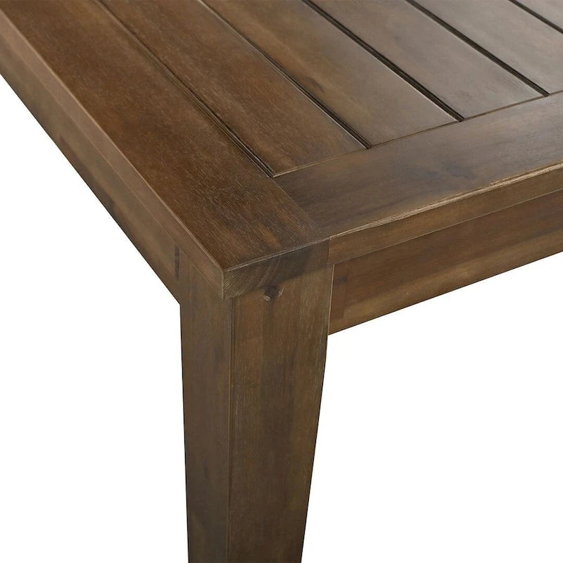 Ensemble de salle à manger d'extérieur 7 pièces, table rectangulaire en bois d'acacia avec chaises
