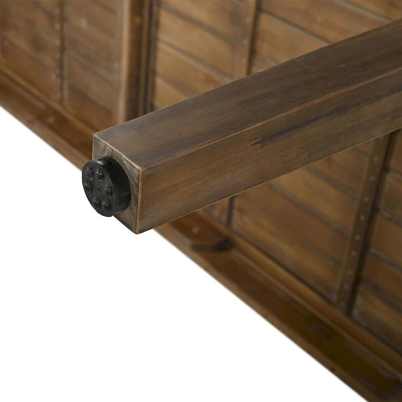 Ensemble de salle à manger d'extérieur 7 pièces, table rectangulaire en bois d'acacia avec chaises