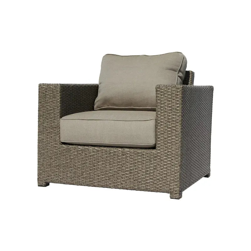 Ensemble de sièges d'angle en rotin 6 pièces avec coussins