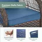 Ensemble de 3 fauteuils pivotants et berçants pour patio - Marron