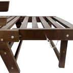 Canapé-lit d'extérieur en bois réglable avec coussins