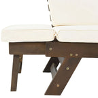 Canapé-lit d'extérieur en bois réglable avec coussins