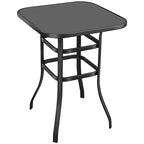 Table de bistrot de patio Yaheetech avec plateau en verre trempé et structure en fer