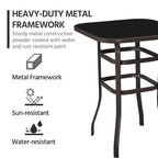 Table de bistrot de patio Yaheetech avec plateau en verre trempé et structure en fer