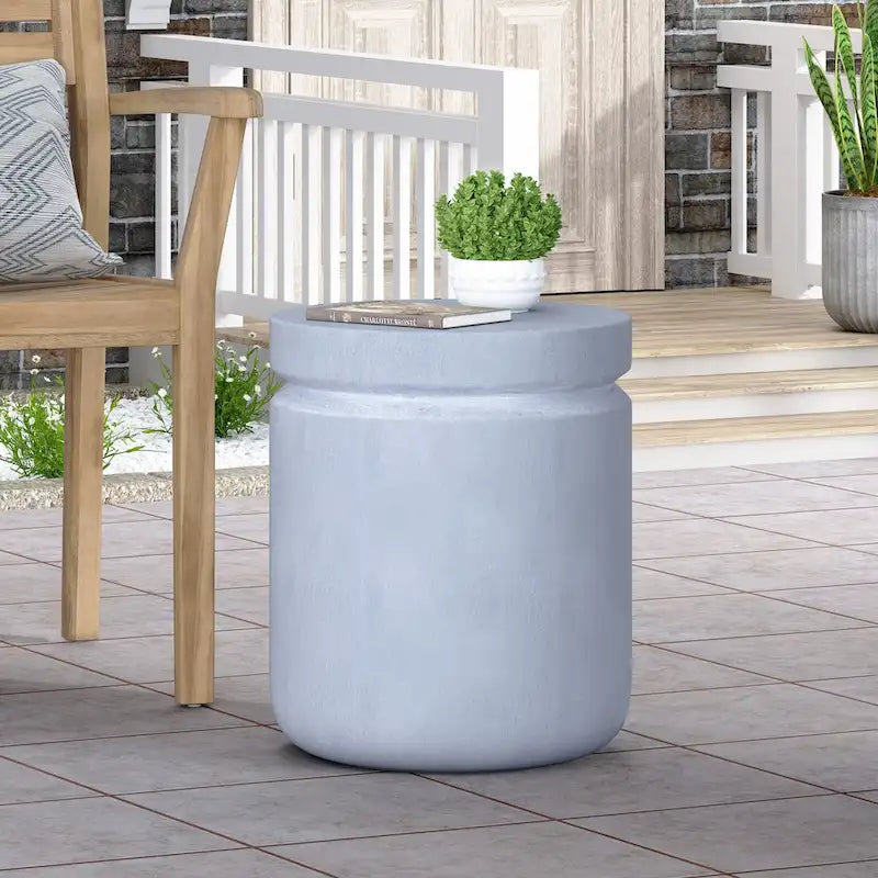 Round Accent Patio Side Table Modular Design Indoor Outdoor End Table