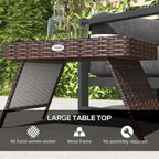 Table d'appoint pliante en rotin, table basse d'extérieur en rotin PE tressé à la main, idéale pour balcon, jardin, pelouse ou cour.