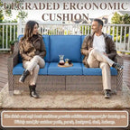 Ensemble de conversation avec fauteuil à bascule pivotant d'extérieur - Marron