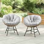Fauteuil de jardin en osier Kauai Palos avec coussin (lot de 2) par Christopher Knight Home