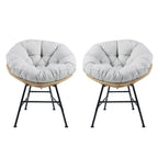 Fauteuil de jardin en osier Kauai Palos avec coussin (lot de 2) par Christopher Knight Home