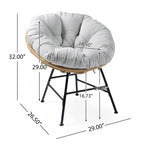 Fauteuil de jardin en osier Kauai Palos avec coussin (lot de 2) par Christopher Knight Home