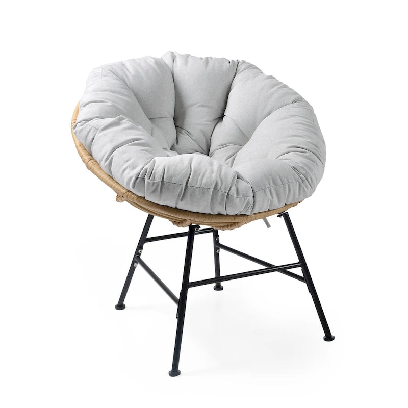 Fauteuil de jardin en osier Kauai Palos avec coussin (lot de 2) par Christopher Knight Home