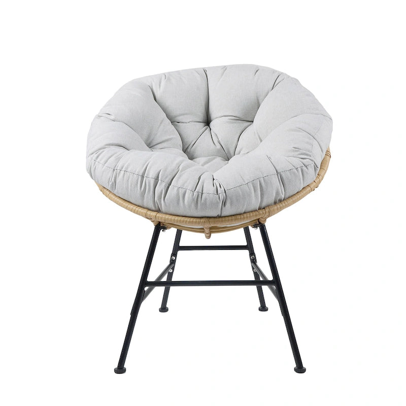 Fauteuil de jardin en osier Kauai Palos avec coussin (lot de 2) par Christopher Knight Home