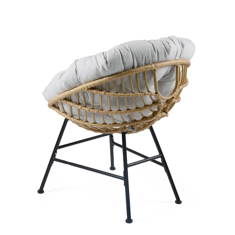 Fauteuil de jardin en osier Kauai Palos avec coussin (lot de 2) par Christopher Knight Home