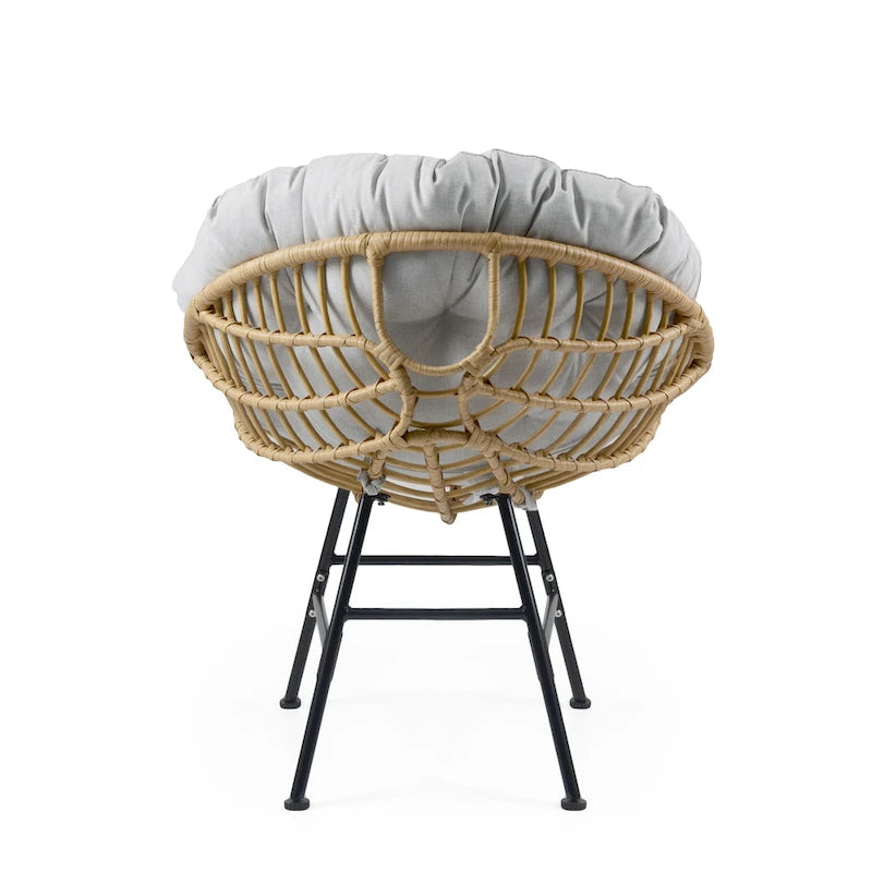 Fauteuil de jardin en osier Kauai Palos avec coussin (lot de 2) par Christopher Knight Home