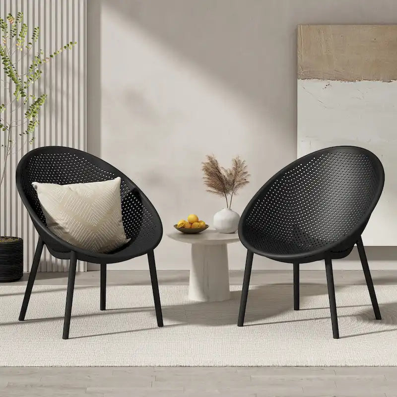 Christopher Knight Home - Gould Fauteuil d'appoint Elise en polyester pour intérieur/extérieur (lot de 2)