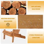 Chaise Adirondack pliable Wesley en bois massif naturel avec assise à lattes