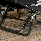 Ensemble de 2 chaises longues pliantes d'extérieur pour piscine et bronzage, avec auvent, dossier inclinable, structure en acier et poche latérale.