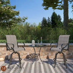 Lot de 2 tabourets de bar pivotants à 360° avec structure en aluminium et coussin