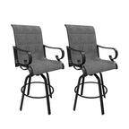 Lot de 2 tabourets de bar pivotants à 360° avec structure en aluminium et coussin