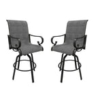 Lot de 2 tabourets de bar pivotants à 360° avec structure en aluminium et coussin