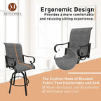 Lot de 2 tabourets de bar pivotants à 360° avec structure en aluminium et coussin