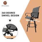 Lot de 2 tabourets de bar pivotants à 360° avec structure en aluminium et coussin