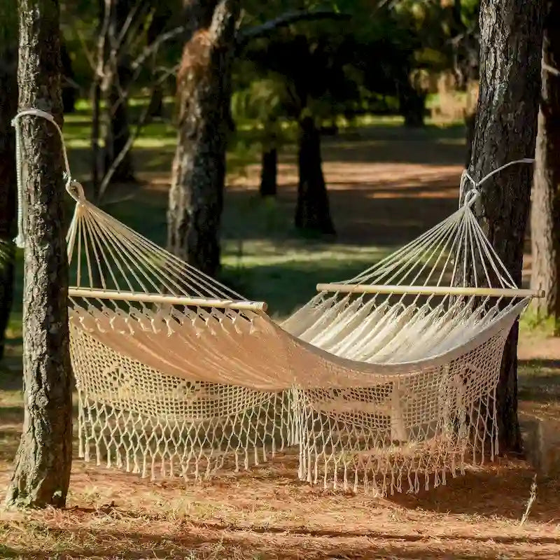 Hamac Maya Daydream en coton blanc fait main (Mexique)