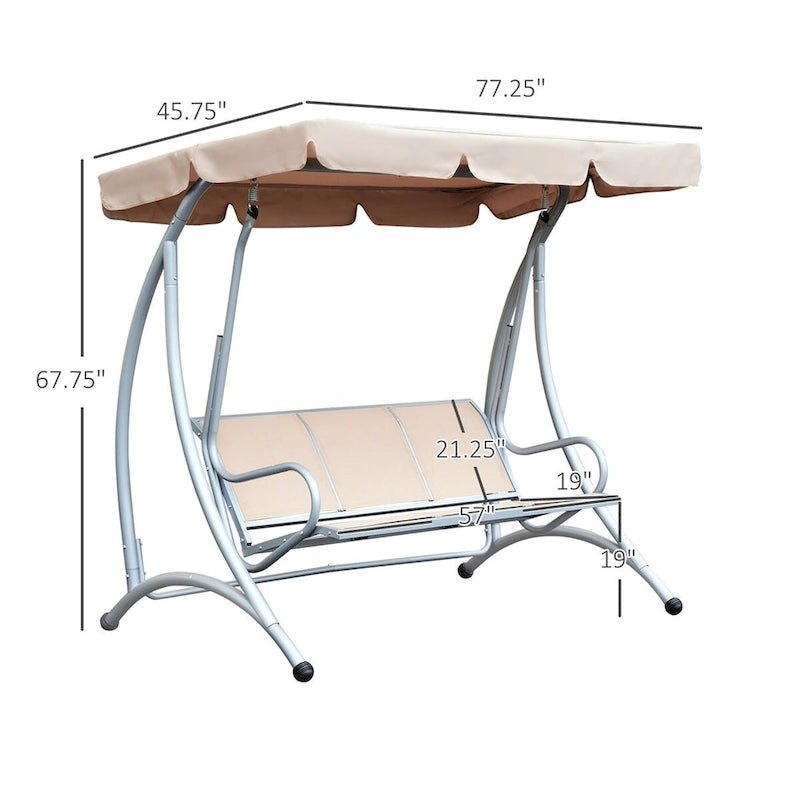 Balancelle d'extérieur pour véranda, balancelle de patio avec auvent réglable