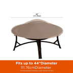 Housse ronde pour foyer extérieur Modern Leisure Chalet, compatible avec les foyers jusqu'à 112 cm de diamètre x 7,6 cm de hauteur, beige