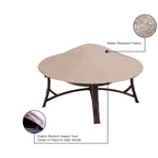 Housse ronde pour foyer extérieur Modern Leisure Chalet, compatible avec les foyers jusqu'à 112 cm de diamètre x 7,6 cm de hauteur, beige