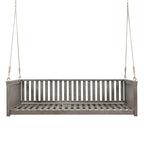 Balançoire de jardin minimaliste pour deux personnes avec cordes, design incliné sécurisé