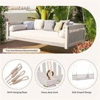 Balançoire de jardin minimaliste pour deux personnes avec cordes, design incliné sécurisé