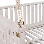 Balançoire de jardin minimaliste pour deux personnes avec cordes, design incliné sécurisé